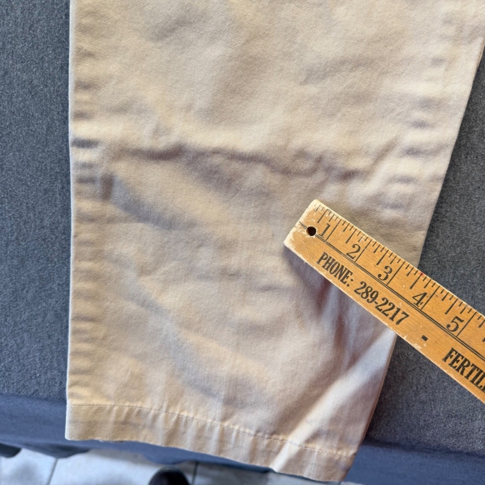 VTG Polo Ralph Lauren Andrew Pant Mens 35x31 Tan Khaki Double Pleated Chino - Picture 8 of 8